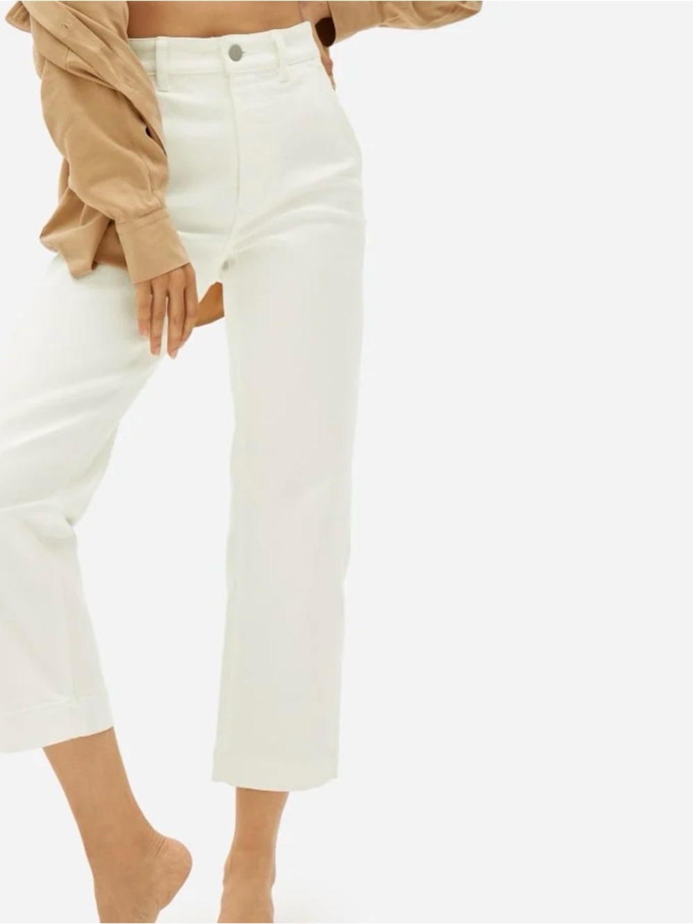 Everlane The Straight-Leg Crop White Pants Size 10 Tall